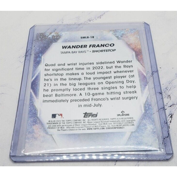 2023 Topps Series 1 Stars Of MLB #SMLB-18 Wander Franco Tampa Bay Rays - Picture 4 of 4